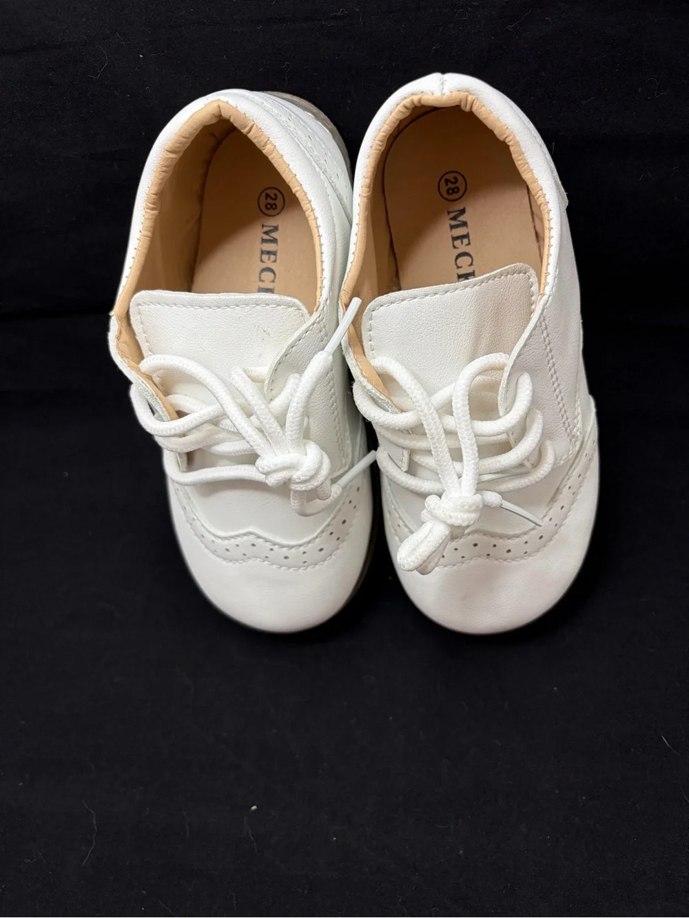 Meckior Boy's Pristine White Toddler Dress Shoes Size 28 or U.S. 11 Like New